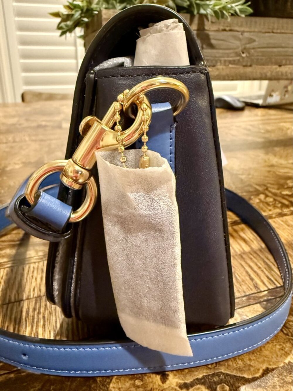Coach Georgie Saddle Bag With Horse And Carriage Dot Print - Blue - Picture 4 of 6